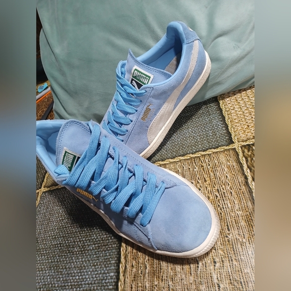 Puma Sky Blue Suede Sneakers - Picture 3 of 7